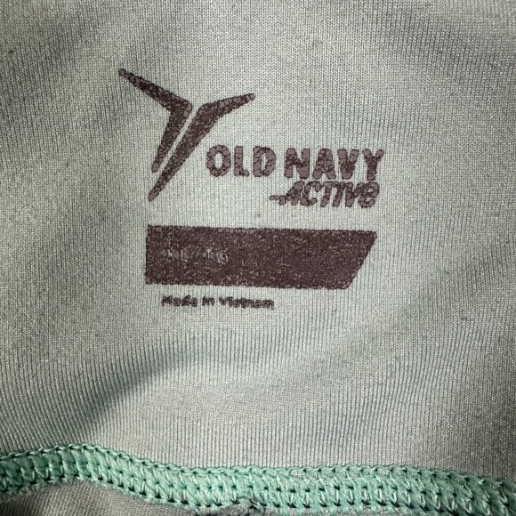 Old Navy Active Leggings Women's Size XL Green Striped Low-Rise Cropped Stretch - Picture 7 of 12